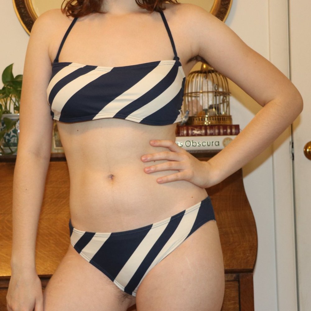 DKNY navy and white striped bikini - Picture 2 of 3